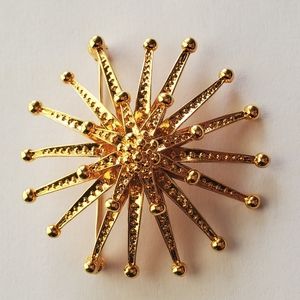 Vintage Gold Starburst Brooch